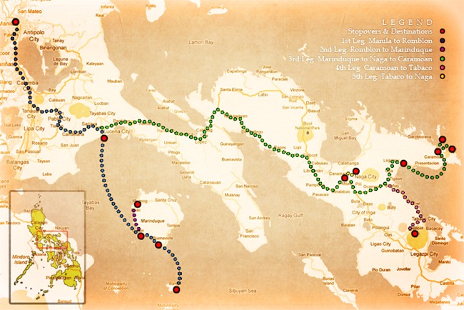 Southern Luzon Route Map