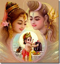 Ganesha worshiping his parents