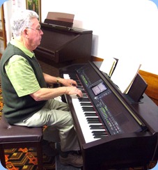 Our Treasurer, Jim Nicholson, played the arrival music for us on our Clavinova