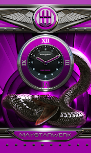 pink snake clock widget - náhled