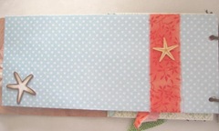 Beach journal long envelope front blue polka dot with orange ribbon starfish