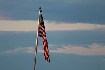 Flag at sunset