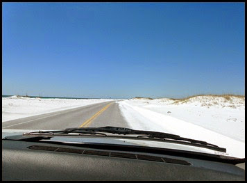 Sand along Road to Fort Pickens