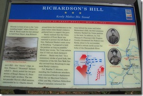Richardson's Hill Civil War Trails marker located at the top of the hill