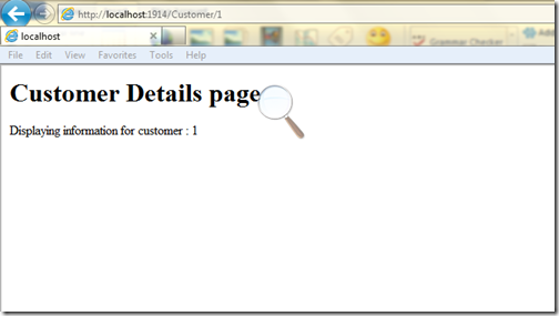 Customer details via URL rewriting in asp.net 4.0