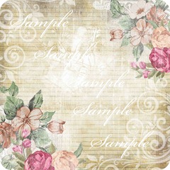 vintage flowers with lace sample