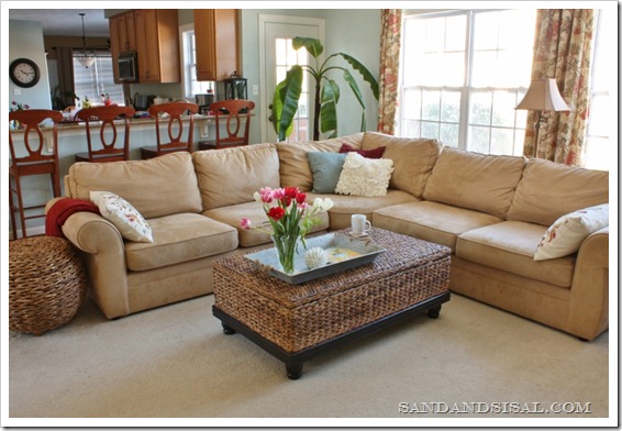 Family Room Update Sand And Sisal, Pottery Barn Coffee Table Decorating Ideas