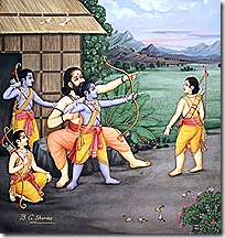 Rama and His brothers with their guru