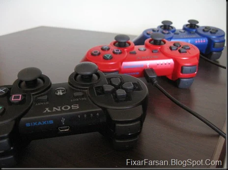 Sony handkontroller Svart Blå Röd SIXAXIS Dualshock 3 (1)