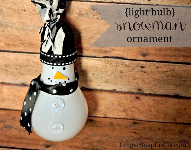 {light bulb} snowman ornament from GingerSnapCrafts.com