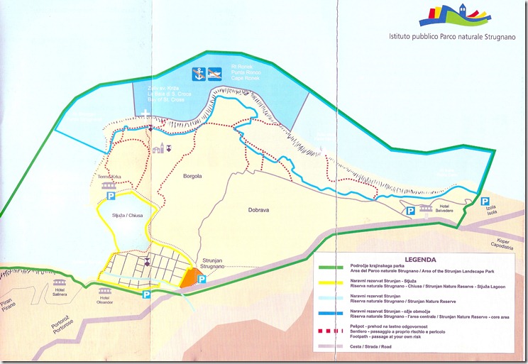 Plano de la reserva natural de Strunjan