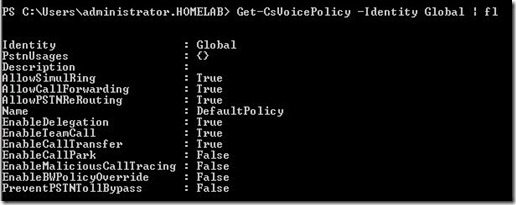 Lync Pol - Get-CsVoicePolicy after reset