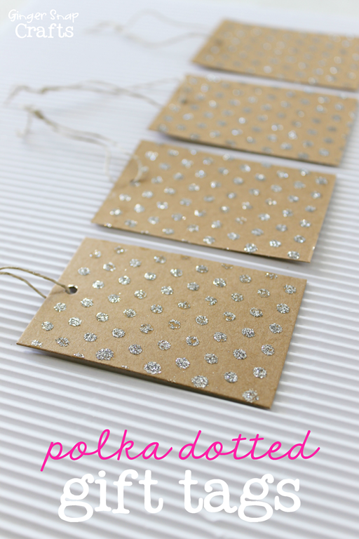 polka dotted gift tag from GingerSnapCrafts.com #modgepodge #plaid