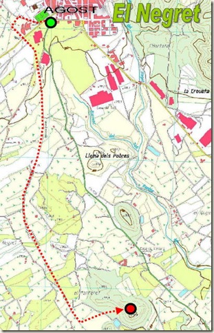 Mapa poblado de la Edad del Bronce de El Negret - Agost