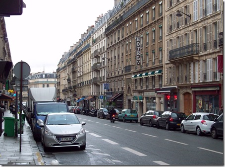 view down street of apartment- Rue Claude Bernard