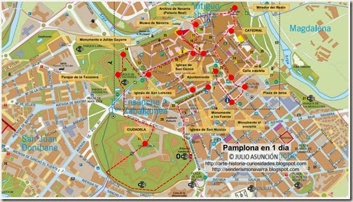 Mapa Pamplona en 1 día