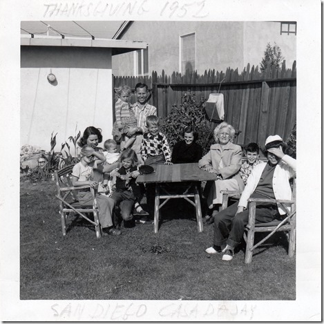The Webster Family  Thanksgiving 1952 in San Diego California