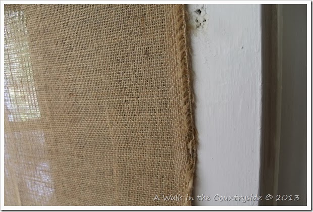 putting burlap on a screen door