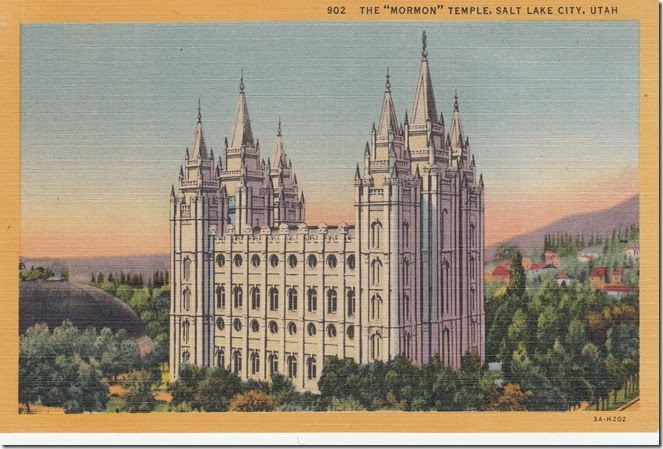 Salt Lake Temple Postcard pg. 1 - 1933