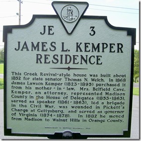 James L. Kemper Residence, marker JE-3 in Madison, VA