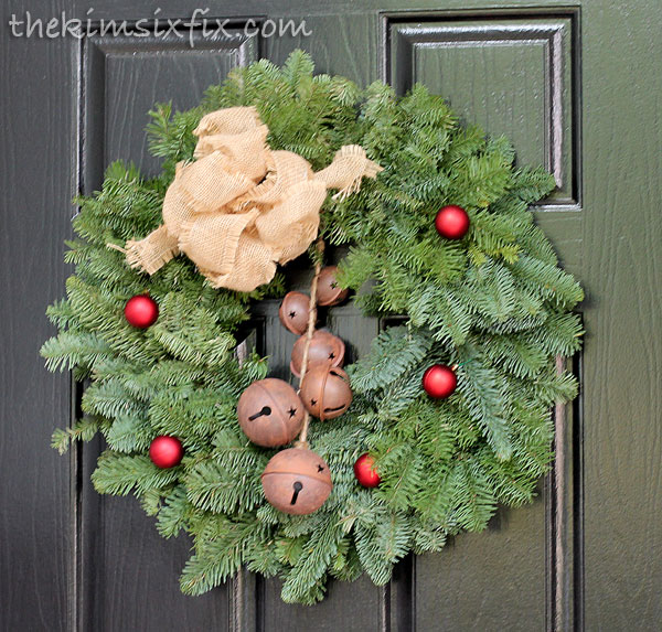 Burlap and bell wreath