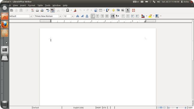 LibreOffice Writer 3.5.5.3 on Ubuntu 11.10 Oneiric Ocelot, invisible Writer icon in Launcher
