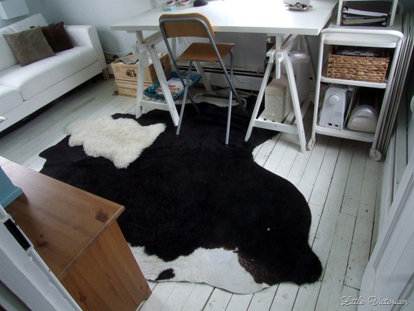 Cowhide and sheepskin rugs in the office | Little Victorian Cowhide and sheepskin rugs in the office | Little Victorian