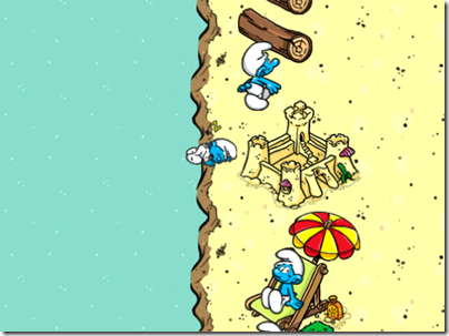 Baby Smurf sleeping at the wrong place