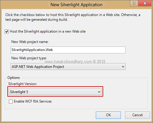 Silverlight 5 comes with Visual Studio 2012