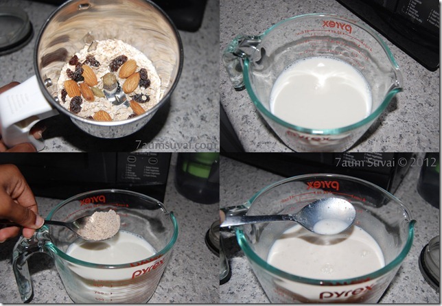 Oats almond raisin milk process