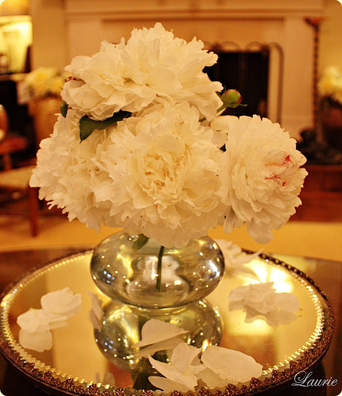 peonies white & vase