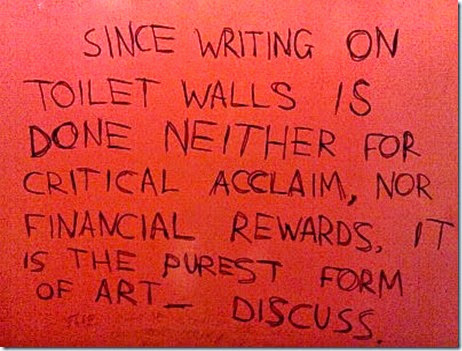 Writing on toilet walls