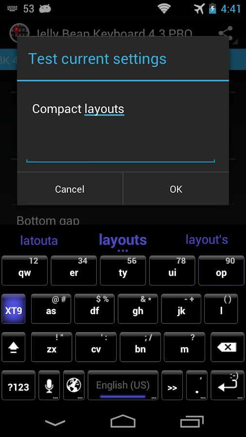 Jelly Bean Keyboard 4.3 PRO - screenshot