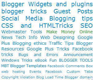 rel="tag" links in blogger