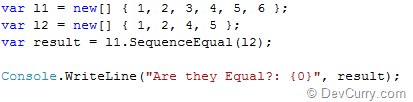 LINQ SequenceEqual