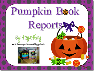 Pumpkin Book Reports