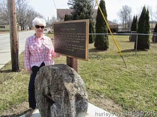 Nancy Hurley in Markle, Indiana, at the site of an old grist mill stone on the Wabash River.