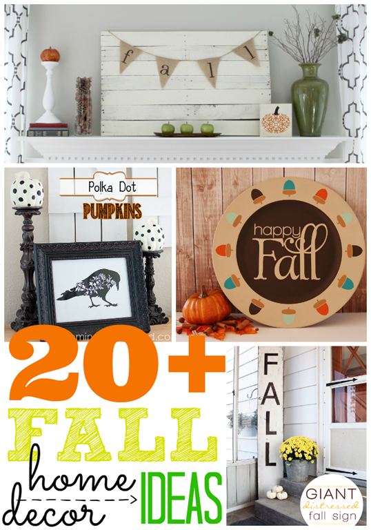 Over 20 Fall Home Decor Ideas #gingersnapcrafts #fall #homedecor #linkparty #features