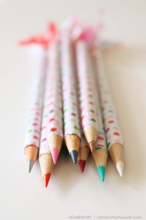 Anthropologie Inspired Pencils via homework | carolynshomework.com