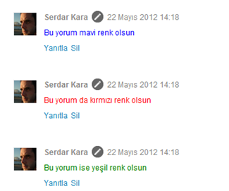 Blogger Renkli Yorum Yazma