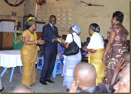 Gifts to pastor Kabondo