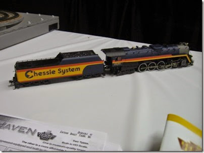 IMG_5324 HO-Scale Chessie Steam Special T-1 4-8-4 #2101 by Precision Craft Models at the WGH Show in Portland, OR on February 17, 2007