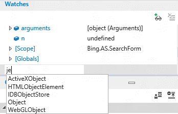 Autocomplete in watches