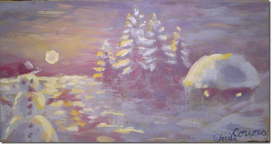 Peisaj de iarna - pictura de iarna