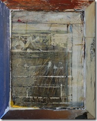 John Luna - Window_front - Oil. chalk pastel. charcoal with metal wire on canvas mounted on papier mache with wooden frame - 20