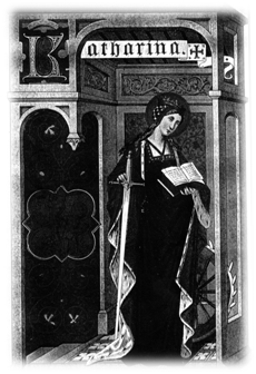 Santa Catalina de Alejandria. Lamina 80. 'Vida de los santos', de Butler, dos volumenes, edicion sig. XIX