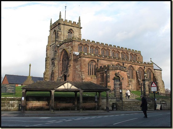 St James' Church, Audlem, plus Buttermarket and bear stone