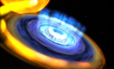 ilustração do disco formado no buraco negro