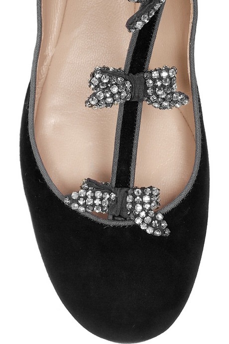 Wearable Trends: Chloé Embellished Suede T-bar Ballerina Flats