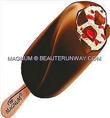 Magnum Temptation Fruit bon bon vanilla ice cream swirled  fruit of the forest sauce, juicy cranberry pieces dark chocolate